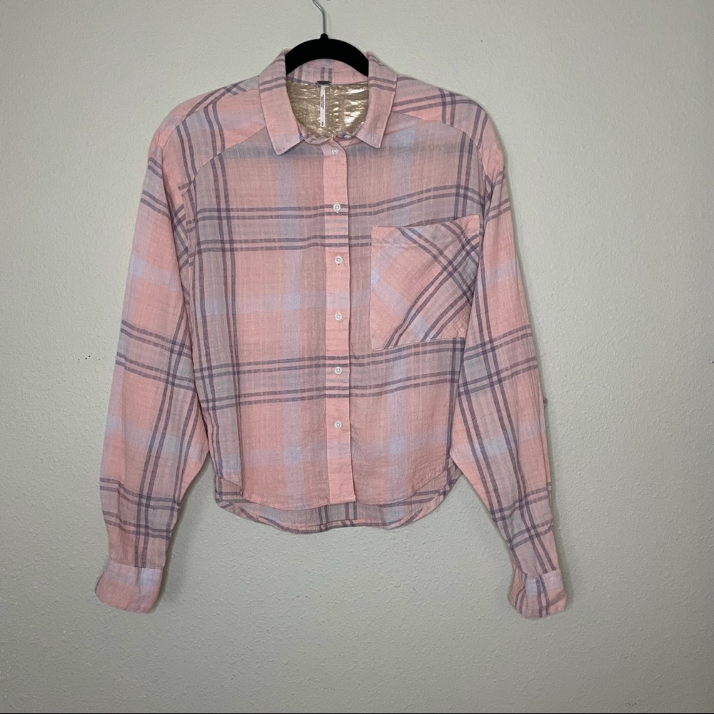 Free People Wing Plaid Button Down